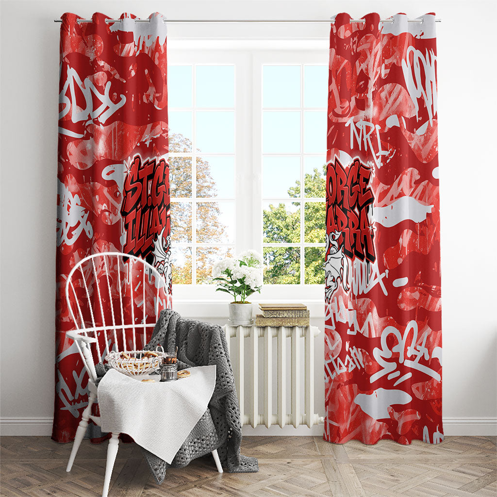 St. George Illawarra Dragons Rugby Window Curtain Graffiti Typography Urban Camo Abstract Street Style