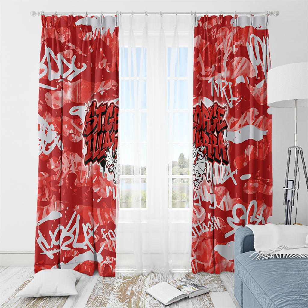 St. George Illawarra Dragons Rugby Window Curtain Graffiti Typography Urban Camo Abstract Street Style