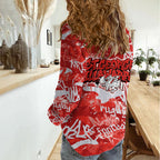 St. George Illawarra Dragons Rugby Women Casual Shirt Graffiti Typography Urban Camo Abstract Street Style
