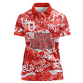St. George Illawarra Dragons Rugby Women Polo Shirt Graffiti Typography Urban Camo Abstract Street Style