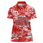 St. George Illawarra Dragons Rugby Women Polo Shirt Graffiti Typography Urban Camo Abstract Street Style