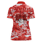 St. George Illawarra Dragons Rugby Women Polo Shirt Graffiti Typography Urban Camo Abstract Street Style