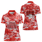 St. George Illawarra Dragons Rugby Women Polo Shirt Graffiti Typography Urban Camo Abstract Street Style
