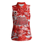 St. George Illawarra Dragons Rugby Women Sleeveless Polo Shirt Graffiti Typography Urban Camo Abstract Street Style
