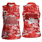 St. George Illawarra Dragons Rugby Women Sleeveless Polo Shirt Graffiti Typography Urban Camo Abstract Street Style