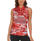 St. George Illawarra Dragons Rugby Women Sleeveless Polo Shirt Graffiti Typography Urban Camo Abstract Street Style