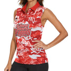 St. George Illawarra Dragons Rugby Women Sleeveless Polo Shirt Graffiti Typography Urban Camo Abstract Street Style