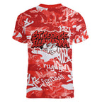 St. George Illawarra Dragons Rugby Women V-Neck T-Shirt Graffiti Typography Urban Camo Abstract Street Style