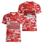 St. George Illawarra Dragons Rugby Women V-Neck T-Shirt Graffiti Typography Urban Camo Abstract Street Style
