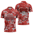 St. George Illawarra Dragons Rugby Zipper Polo Shirt Graffiti Typography Urban Camo Abstract Street Style