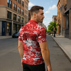 St. George Illawarra Dragons Rugby Zipper Polo Shirt Graffiti Typography Urban Camo Abstract Street Style