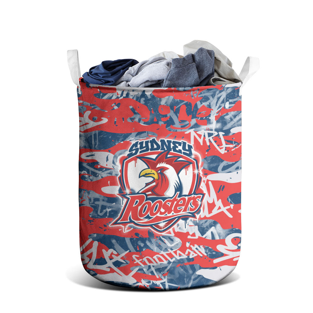 Sydney Roosters Rugby Laundry Basket Graffiti Typography Urban Camo Abstract Street Style