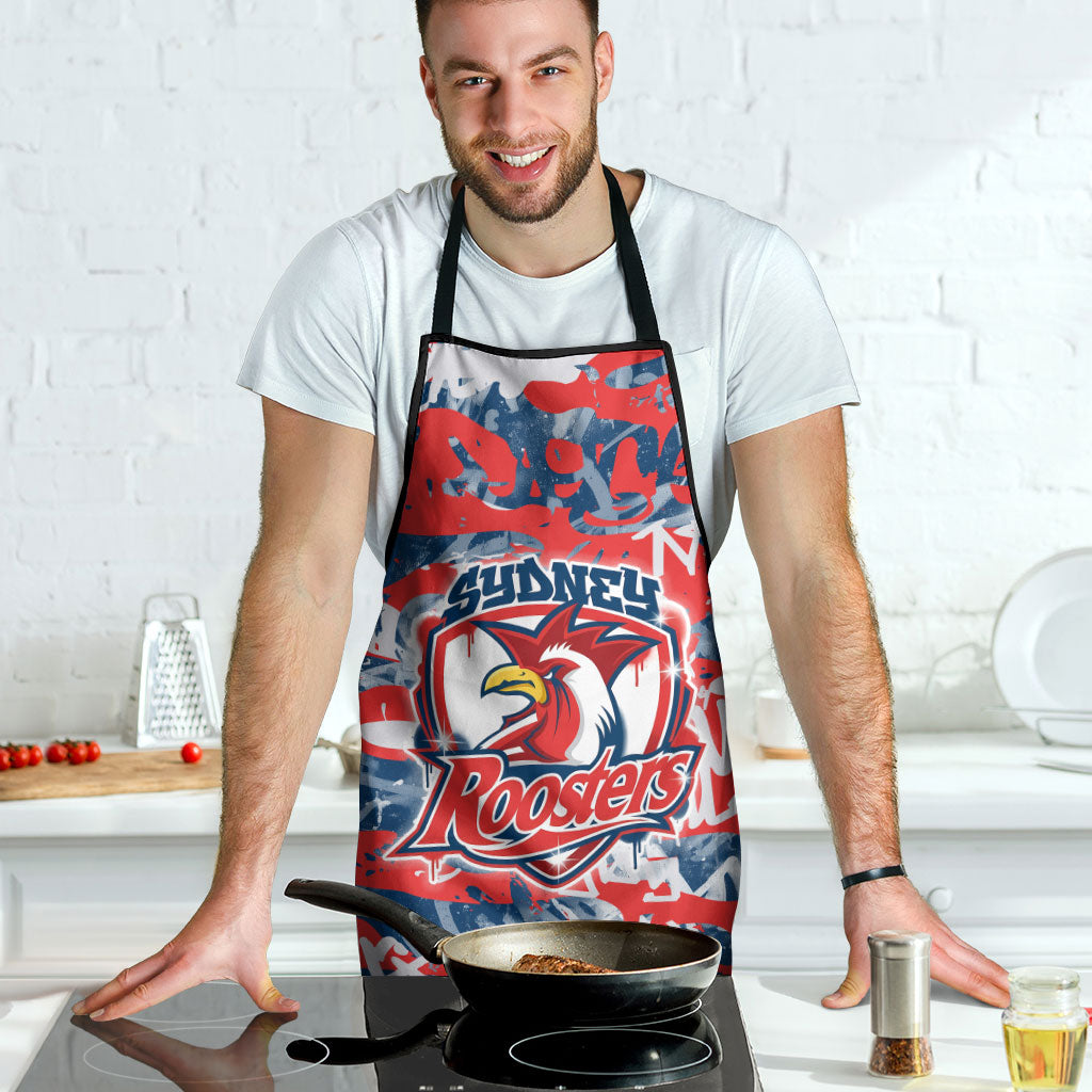 Sydney Roosters Rugby Apron Graffiti Typography Urban Camo Abstract Street Style