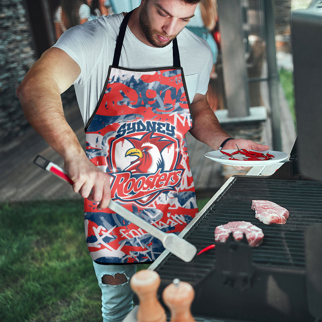 Sydney Roosters Rugby Apron Graffiti Typography Urban Camo Abstract Street Style