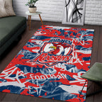 Sydney Roosters Rugby Area Rug Graffiti Typography Urban Camo Abstract Street Style