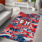 Sydney Roosters Rugby Area Rug Graffiti Typography Urban Camo Abstract Street Style