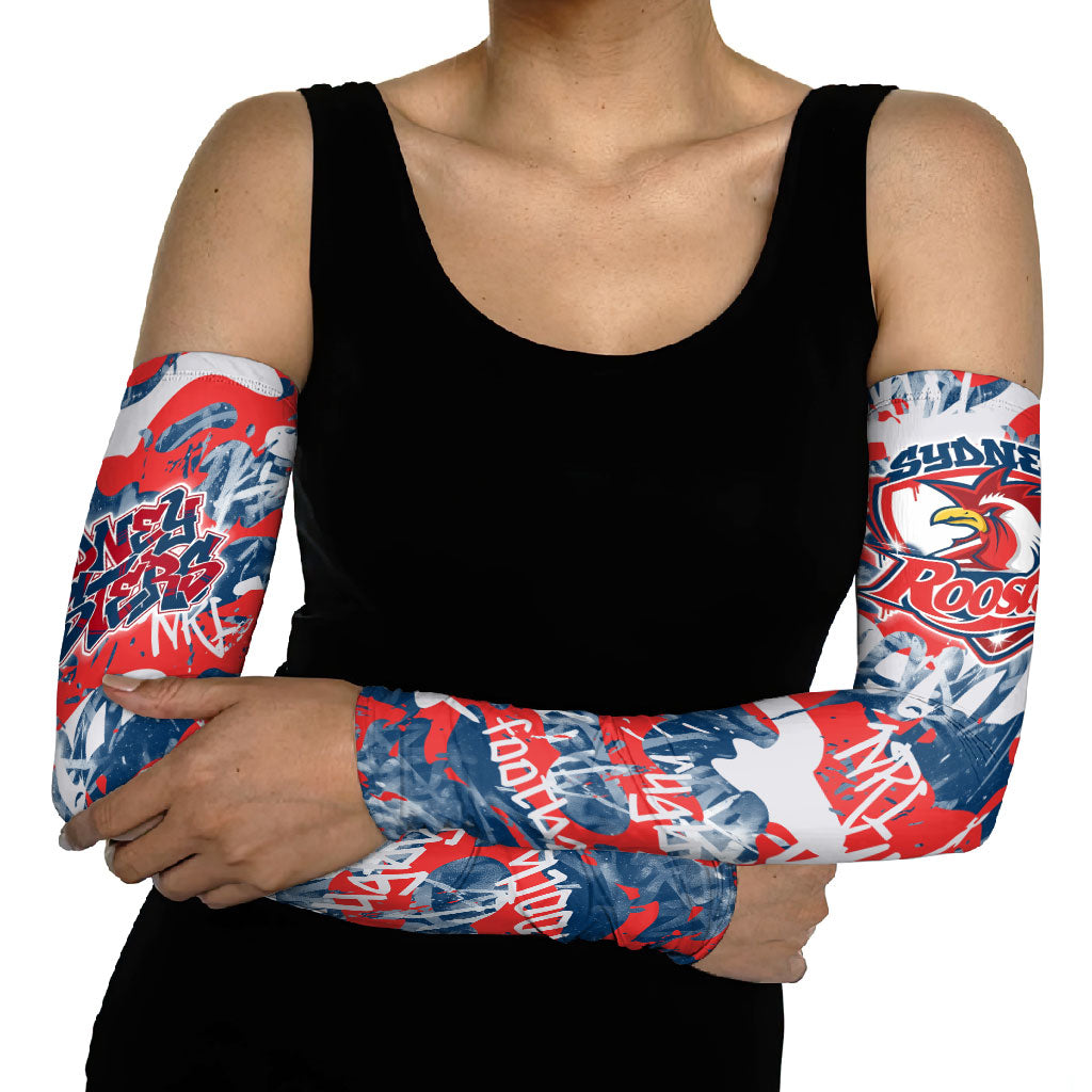 Sydney Roosters Rugby Arm Sleeves Graffiti Typography Urban Camo Abstract Street Style