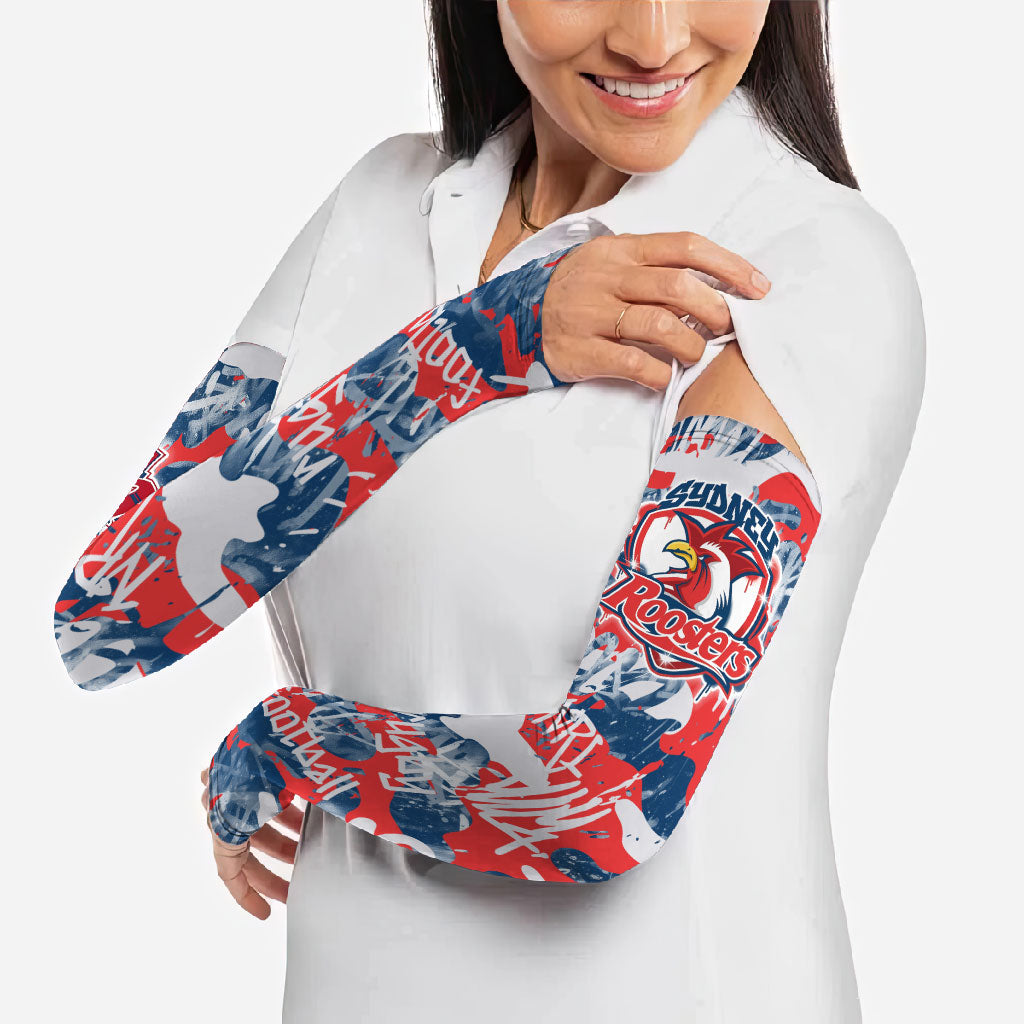 Sydney Roosters Rugby Arm Sleeves Graffiti Typography Urban Camo Abstract Street Style