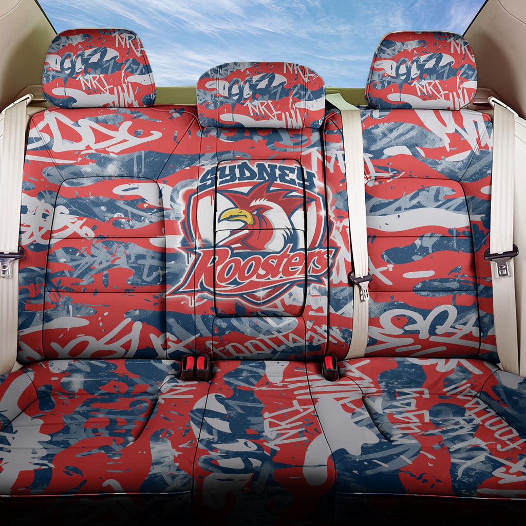 Sydney Roosters Rugby Back Car Seat Cover Graffiti Typography Urban Camo Abstract Street Style