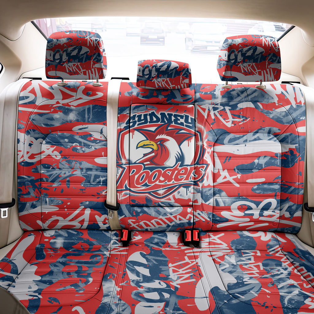 Sydney Roosters Rugby Back Car Seat Cover Graffiti Typography Urban Camo Abstract Street Style