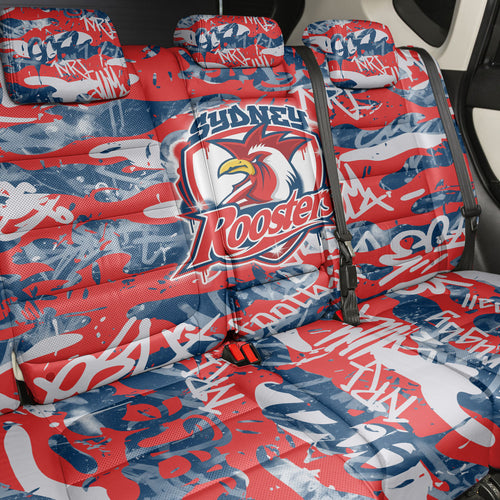 Sydney Roosters Rugby Back Car Seat Cover Graffiti Typography Urban Camo Abstract Street Style