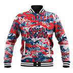 Sydney Roosters Rugby Baseball Jacket Graffiti Typography Urban Camo Abstract Street Style