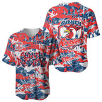 Sydney Roosters Rugby Baseball Jersey Graffiti Typography Urban Camo Abstract Street Style