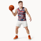 Sydney Roosters Rugby Basketball Jersey Graffiti Typography Urban Camo Abstract Street Style