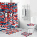 Sydney Roosters Rugby Bathroom Set Graffiti Typography Urban Camo Abstract Street Style