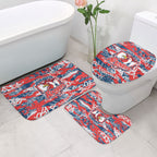 Sydney Roosters Rugby Bathroom Set Graffiti Typography Urban Camo Abstract Street Style