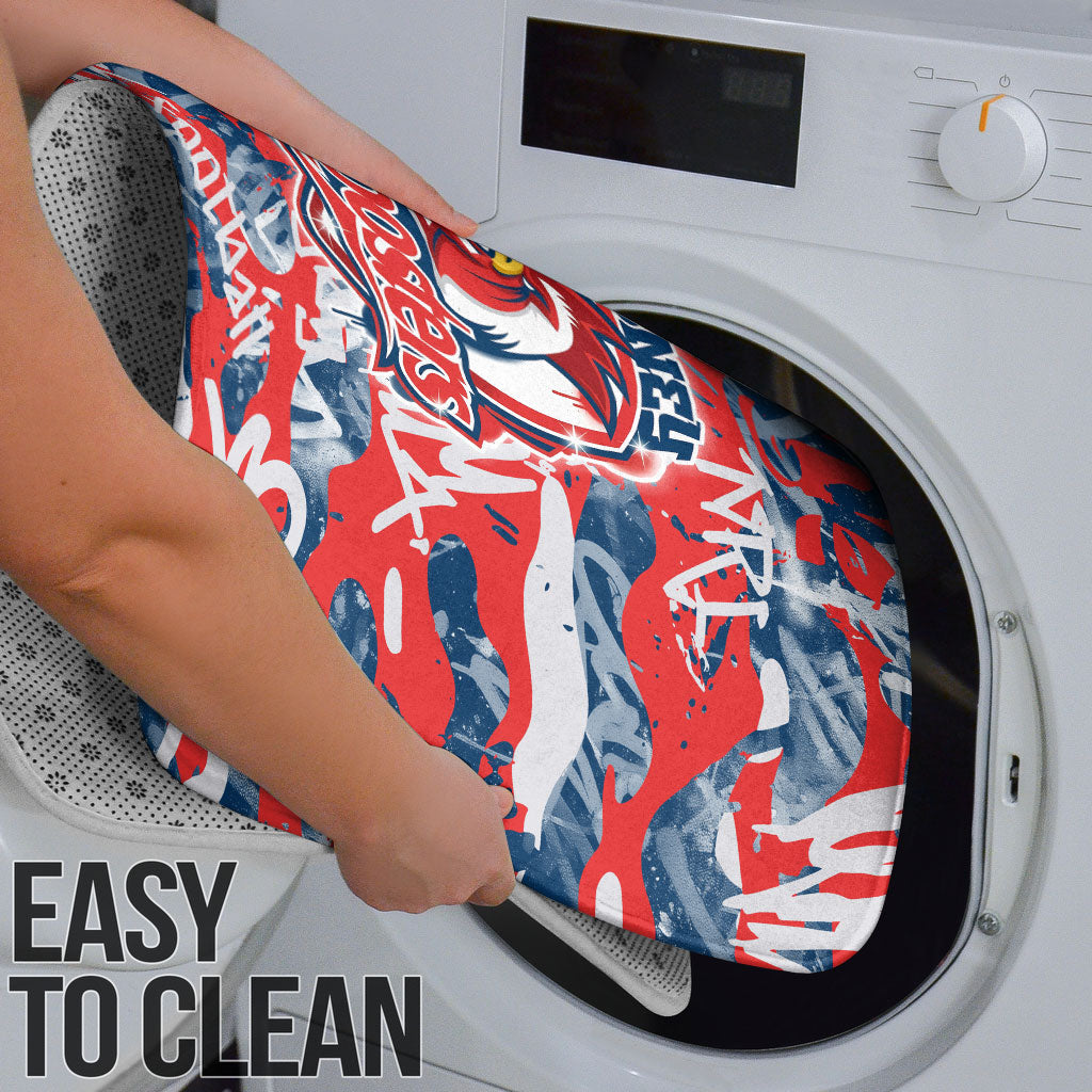 Sydney Roosters Rugby Bathroom Set Graffiti Typography Urban Camo Abstract Street Style