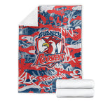 Sydney Roosters Rugby Blanket Graffiti Typography Urban Camo Abstract Street Style