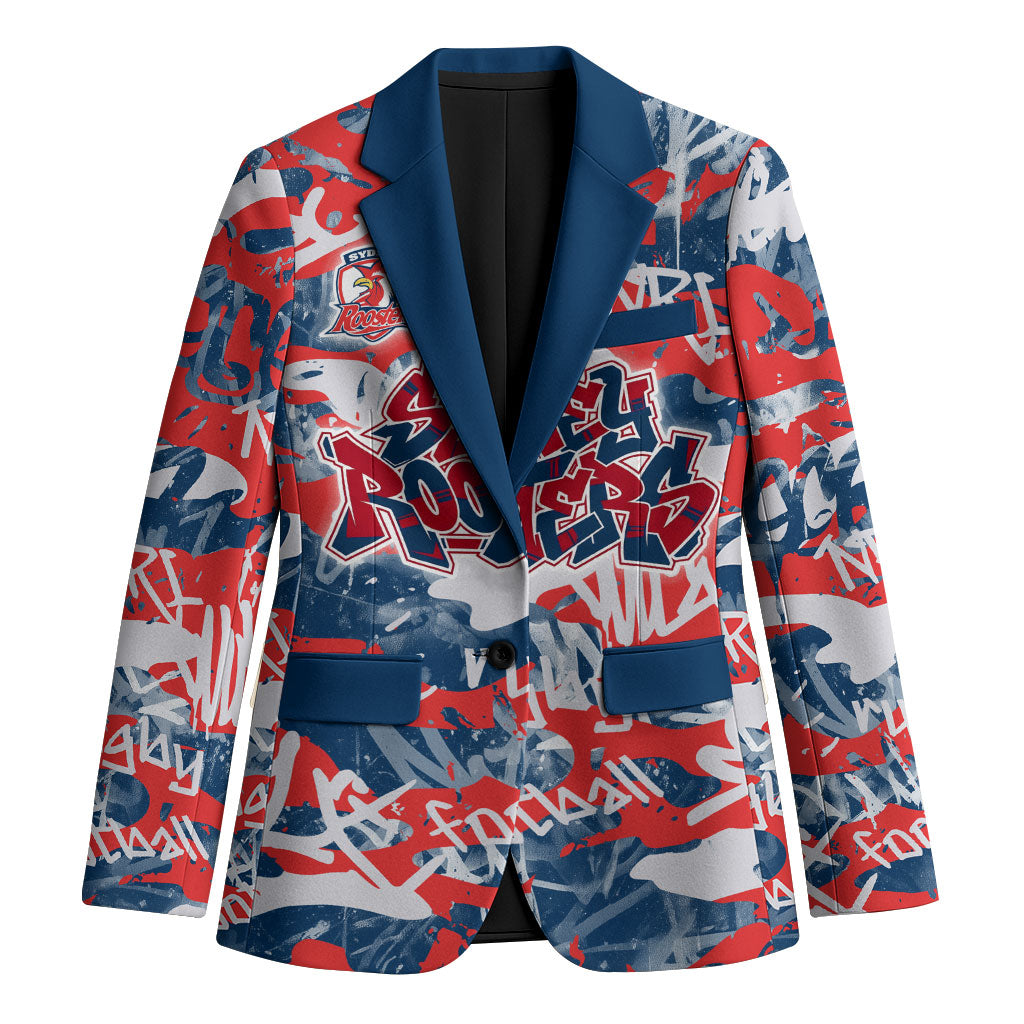 Sydney Roosters Rugby Blazer Graffiti Typography Urban Camo Abstract Street Style