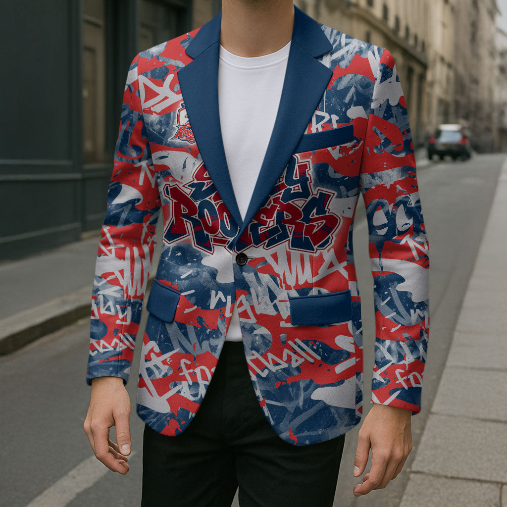 Sydney Roosters Rugby Blazer Graffiti Typography Urban Camo Abstract Street Style