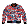 Sydney Roosters Rugby Bomber Jacket Graffiti Typography Urban Camo Abstract Street Style