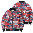 Sydney Roosters Rugby Bomber Puffer Jacket Graffiti Typography Urban Camo Abstract Street Style