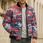 Sydney Roosters Rugby Bomber Puffer Jacket Graffiti Typography Urban Camo Abstract Street Style