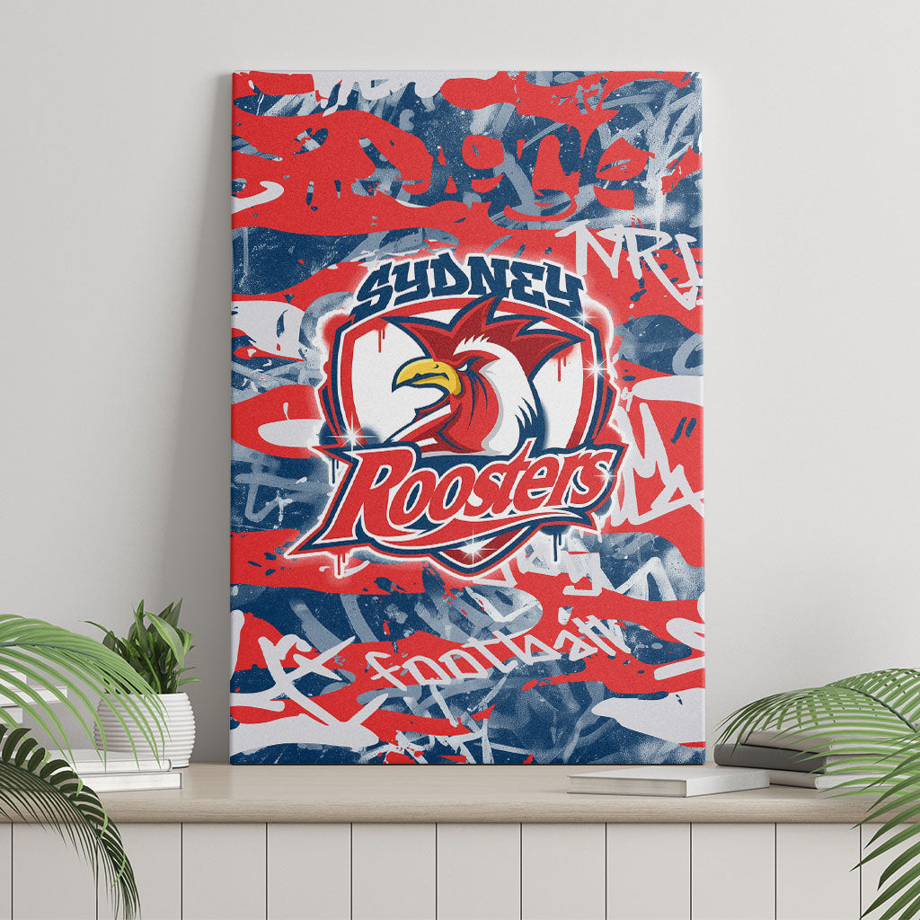 Sydney Roosters Rugby Canvas Wall Art Graffiti Typography Urban Camo Abstract Street Style