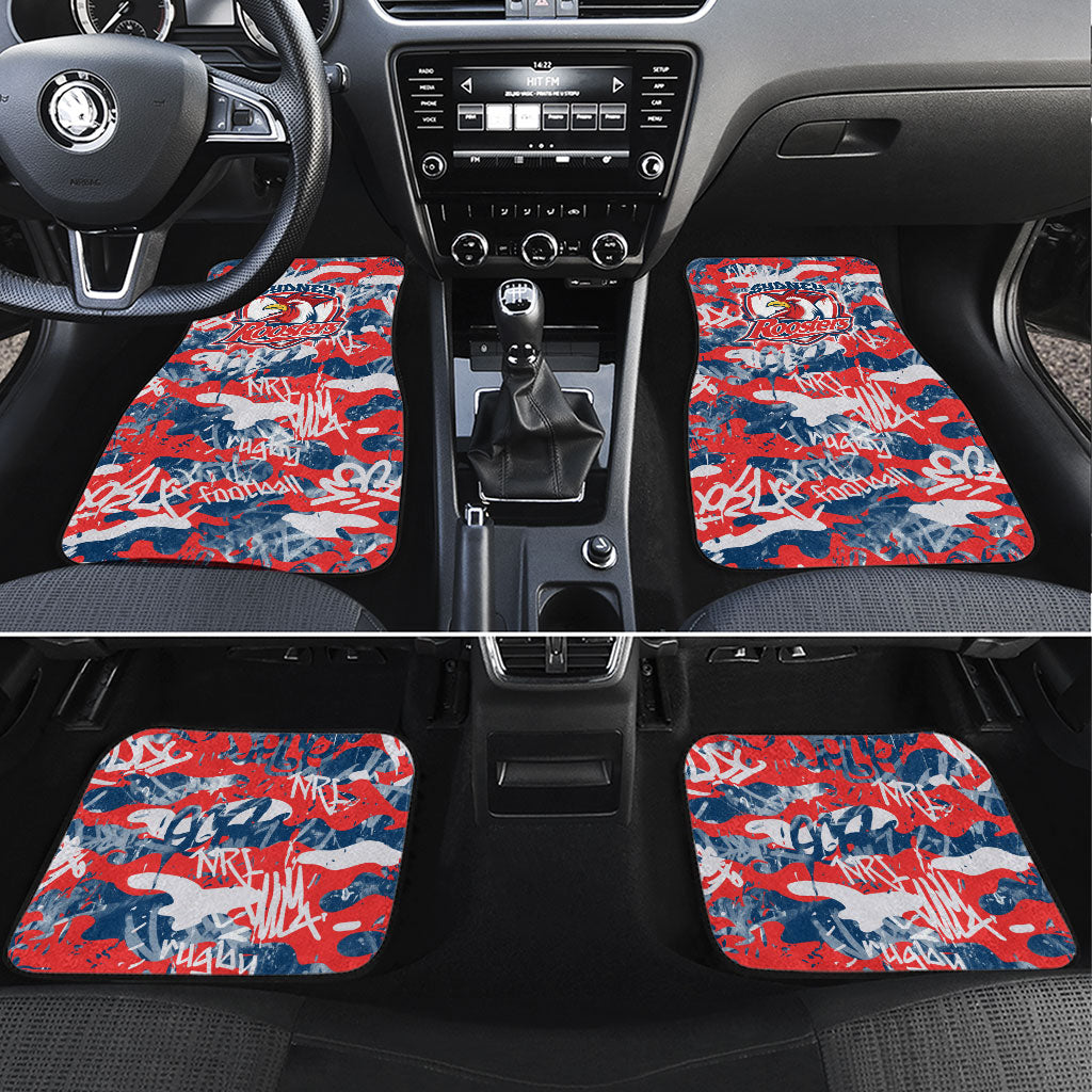 Sydney Roosters Rugby Car Mats Graffiti Typography Urban Camo Abstract Street Style