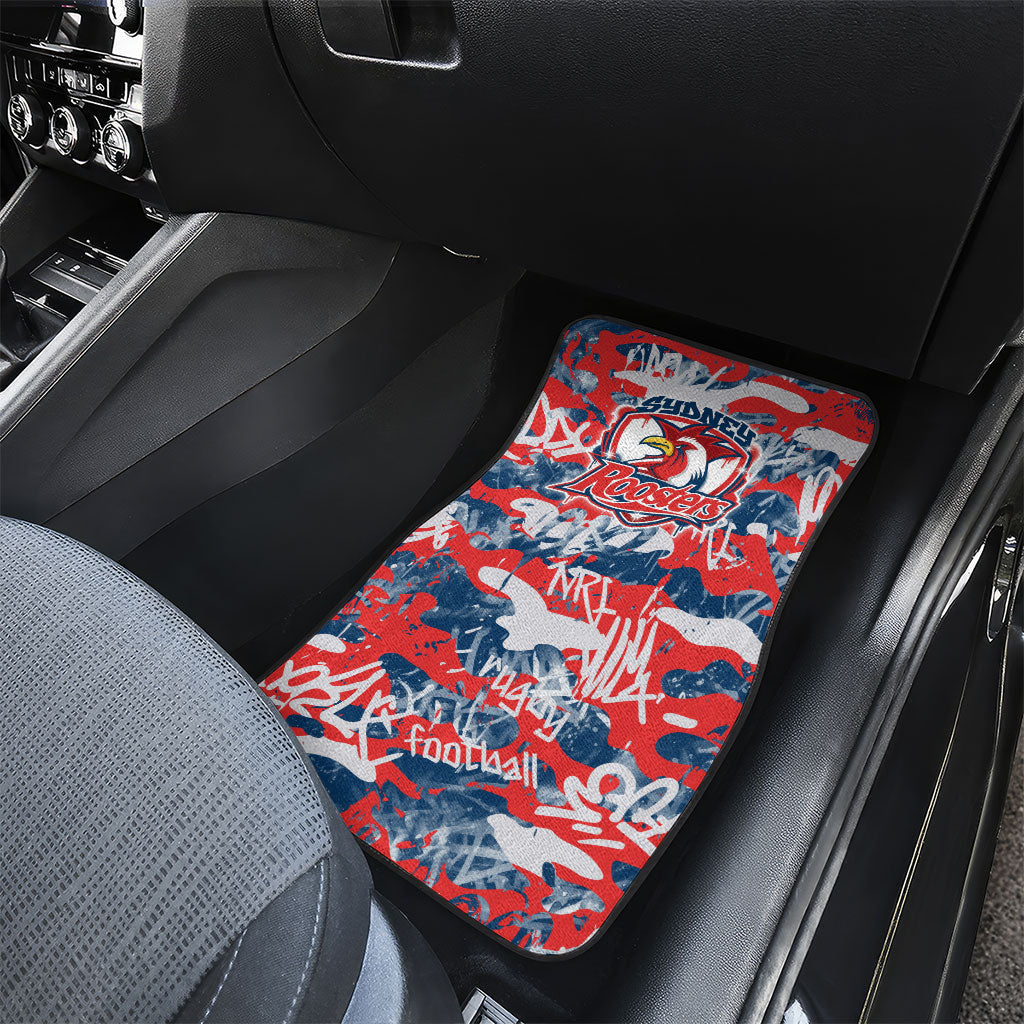 Sydney Roosters Rugby Car Mats Graffiti Typography Urban Camo Abstract Street Style