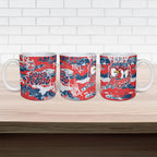 Sydney Roosters Rugby Ceramic Mug Graffiti Typography Urban Camo Abstract Street Style