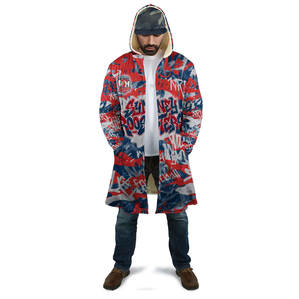 Sydney Roosters Rugby Cloak Graffiti Typography Urban Camo Abstract Street Style