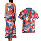 Sydney Roosters Rugby Couples Matching Tank Maxi Dress and Hawaiian Shirt Graffiti Typography Urban Camo Abstract Street Style