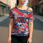 Sydney Roosters Rugby Cross Shoulder Shirt Graffiti Typography Urban Camo Abstract Street Style