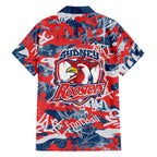 Sydney Roosters Rugby Family Matching Mermaid Dress and Hawaiian Shirt Graffiti Typography Urban Camo Abstract Street Style