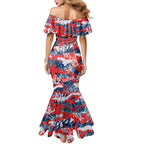 Sydney Roosters Rugby Family Matching Mermaid Dress and Hawaiian Shirt Graffiti Typography Urban Camo Abstract Street Style