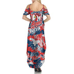 Sydney Roosters Rugby Family Matching Summer Maxi Dress and Hawaiian Shirt Graffiti Typography Urban Camo Abstract Street Style