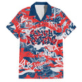 Sydney Roosters Rugby Family Matching Tank Maxi Dress and Hawaiian Shirt Graffiti Typography Urban Camo Abstract Street Style