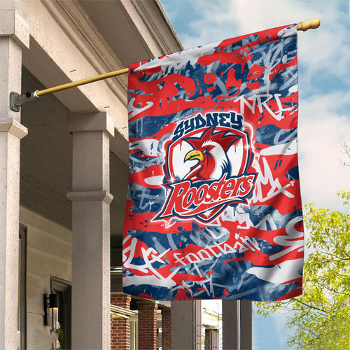 Sydney Roosters Rugby Garden Flag Graffiti Typography Urban Camo Abstract Street Style