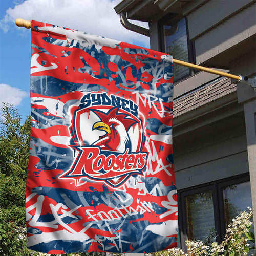 Sydney Roosters Rugby Garden Flag Graffiti Typography Urban Camo Abstract Street Style